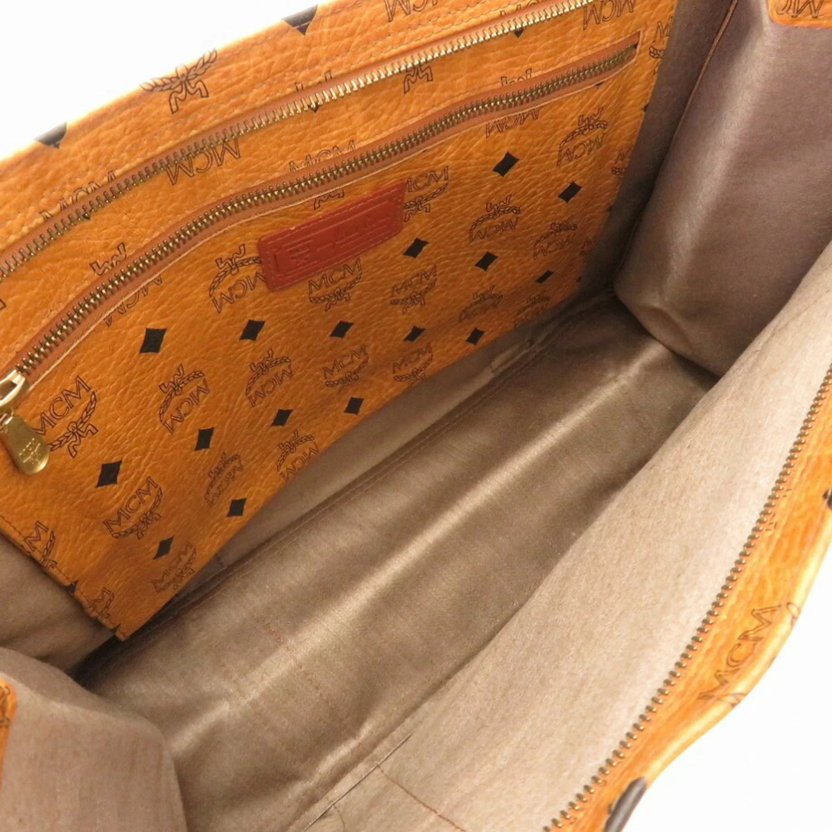 Brown Bag Visetos (Pre-Owned) Canvas Tote MCM