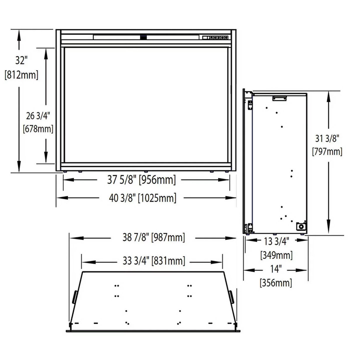 Built-in in. Electric Firebox Insert 40 Napoleon