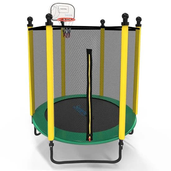 Green SereneLife with Trampoline, Trampoline Enclosure Rectangle 10FT Jump Outdoor 5FT Net