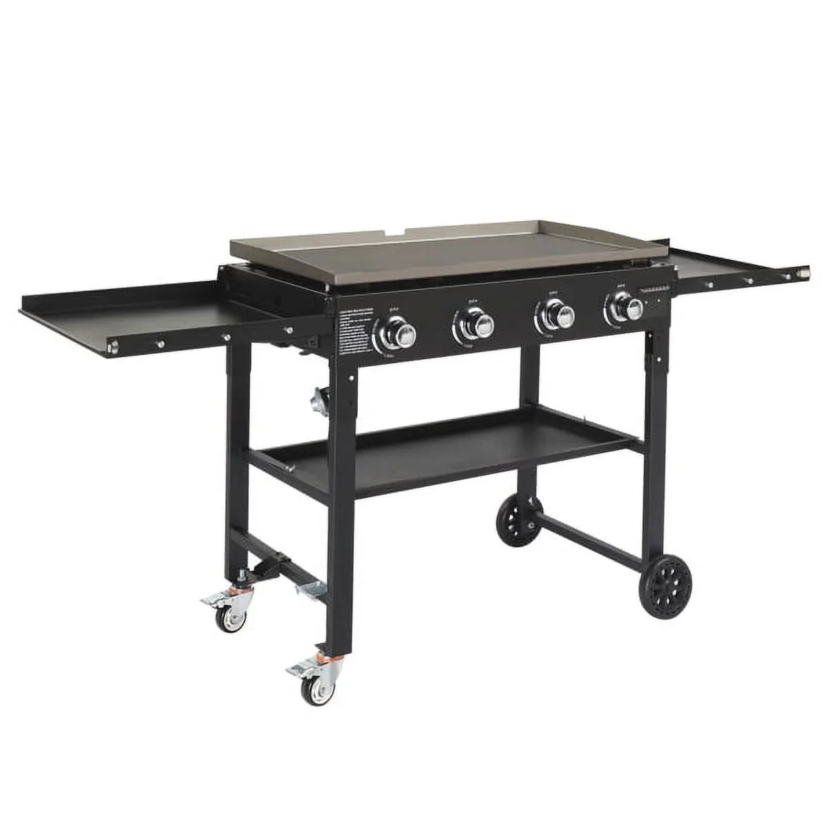 Garden Rack, Barbecue Picnic Propane Outdoor Steel & for Gas 4-Burner Cooking Side BBQ SYTHERS Foldable Grill Grill Stainless Patio with Spice Shelves Backyard