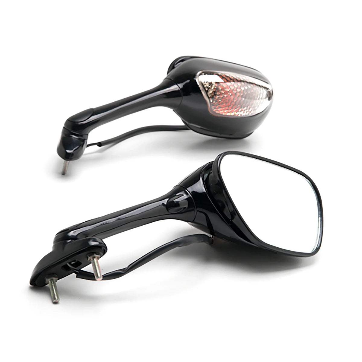 Turn Motorcycle Mirrors with Signals Right Suzuki & Black 1000 / GSX-R1000 Krator GSXR 2005-2009 Left Compatible