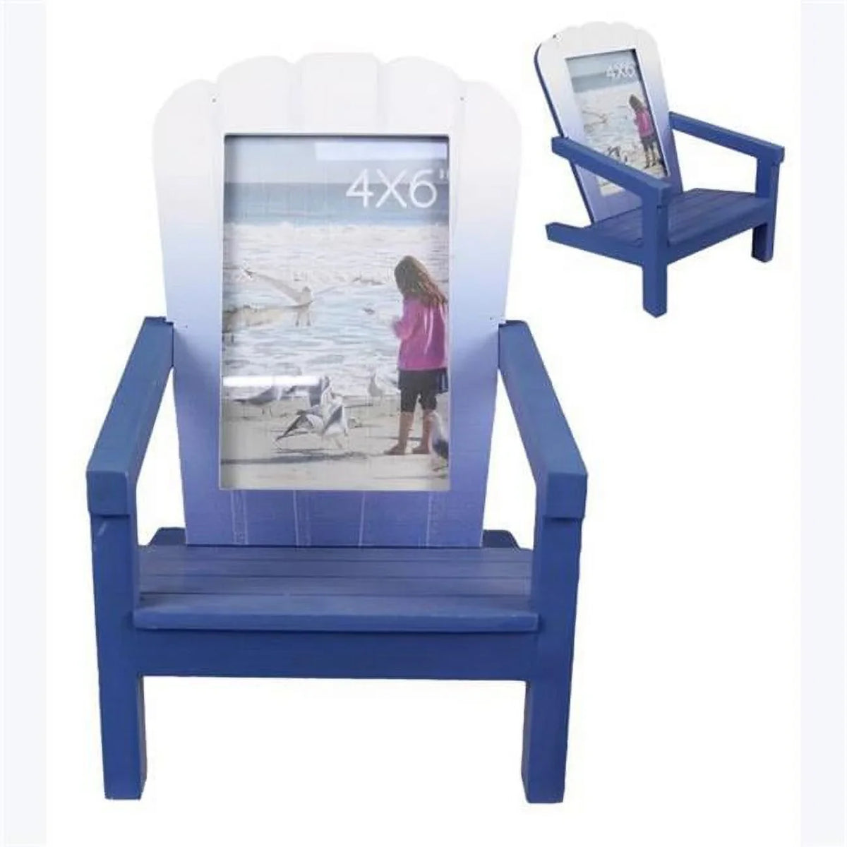 Ombre 6 Coastal Chair Adirondack Wood Picture 4 Frame x in.