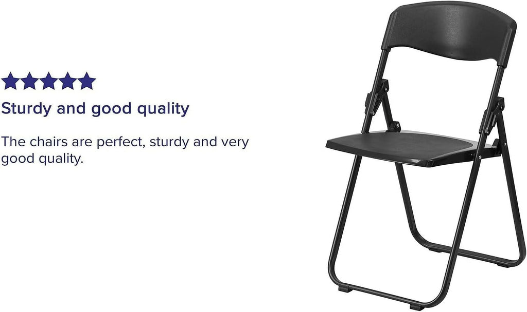 HERCULES Duty Series Pack Lb. 500 Ganging Folding Heavy Plastic With Black Chair Built-In Brackets Capacity 6