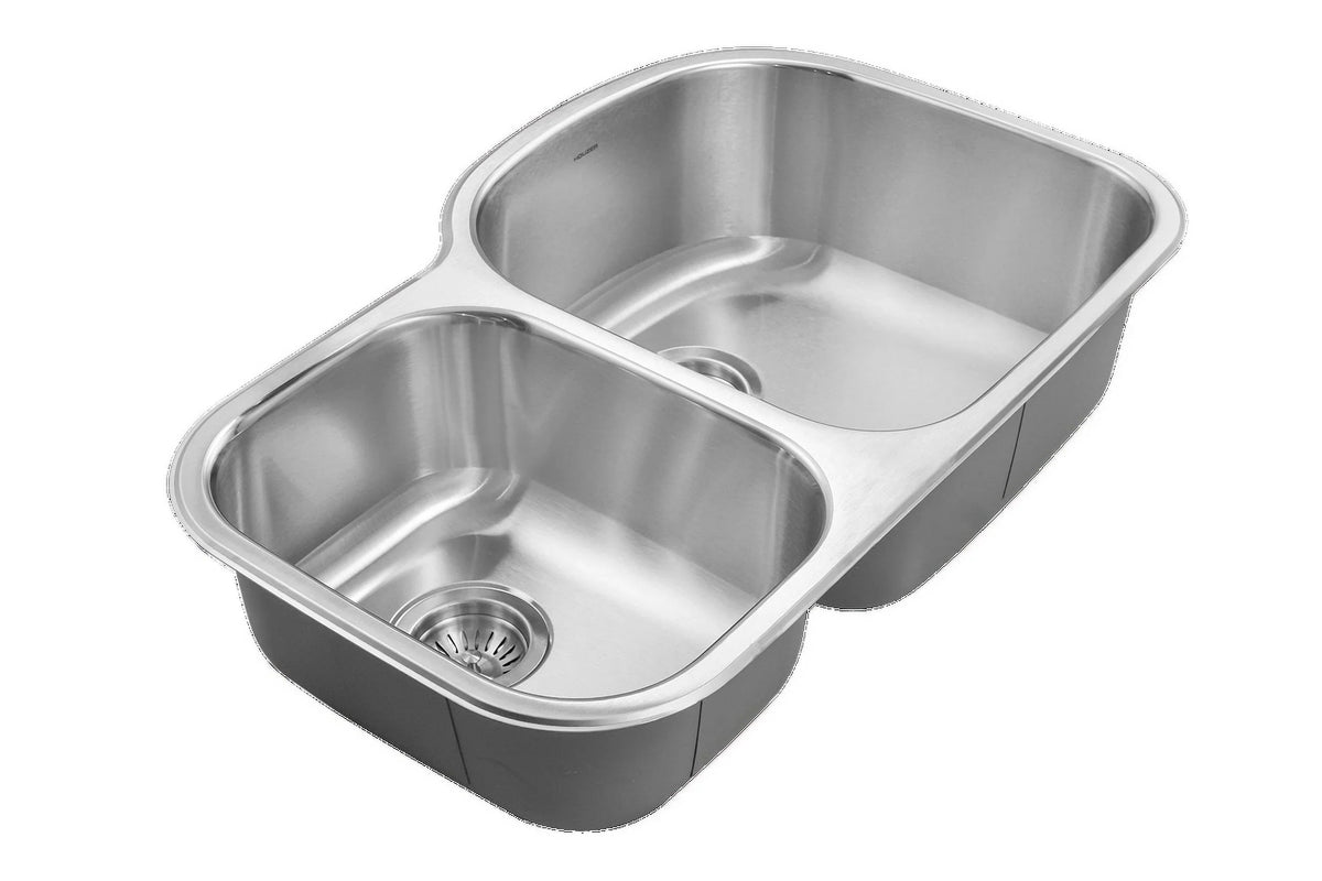32-1/2" 14-15/16" 32-1/2" Bowl 18-1/2" MC-3210SL-1 Undermount x Houzer Stainless Double Sink x 20-11/16" Steel Kitchen 70/30 x