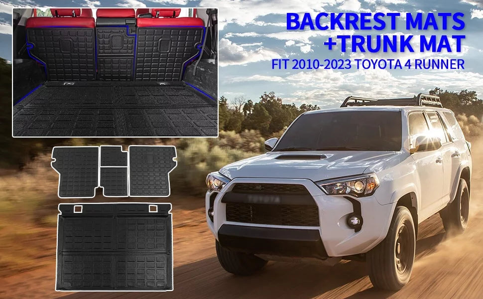 Mat Toyota Cover Cargo Cargo 4Runner Fit Without Seat Back + Sliding 2022 (Trunk 4 Protector 2010-2023 Mat Toyota Runner Backrest Mat Liner Accessories Tray) Trunk Mats,Fit
