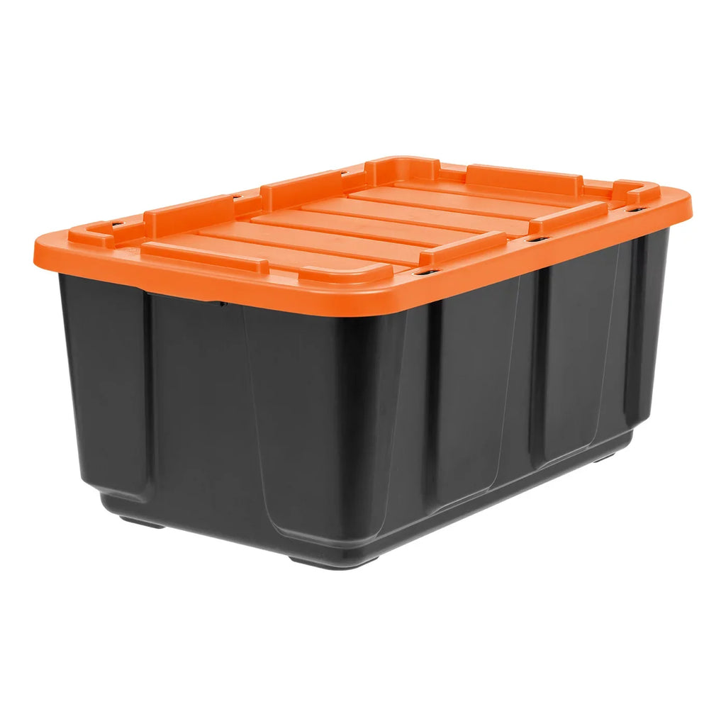 Orange Lid 3 Duty Tough Tote, Black Pack USA IRIS Utility with 108qt/27gal Heavy
