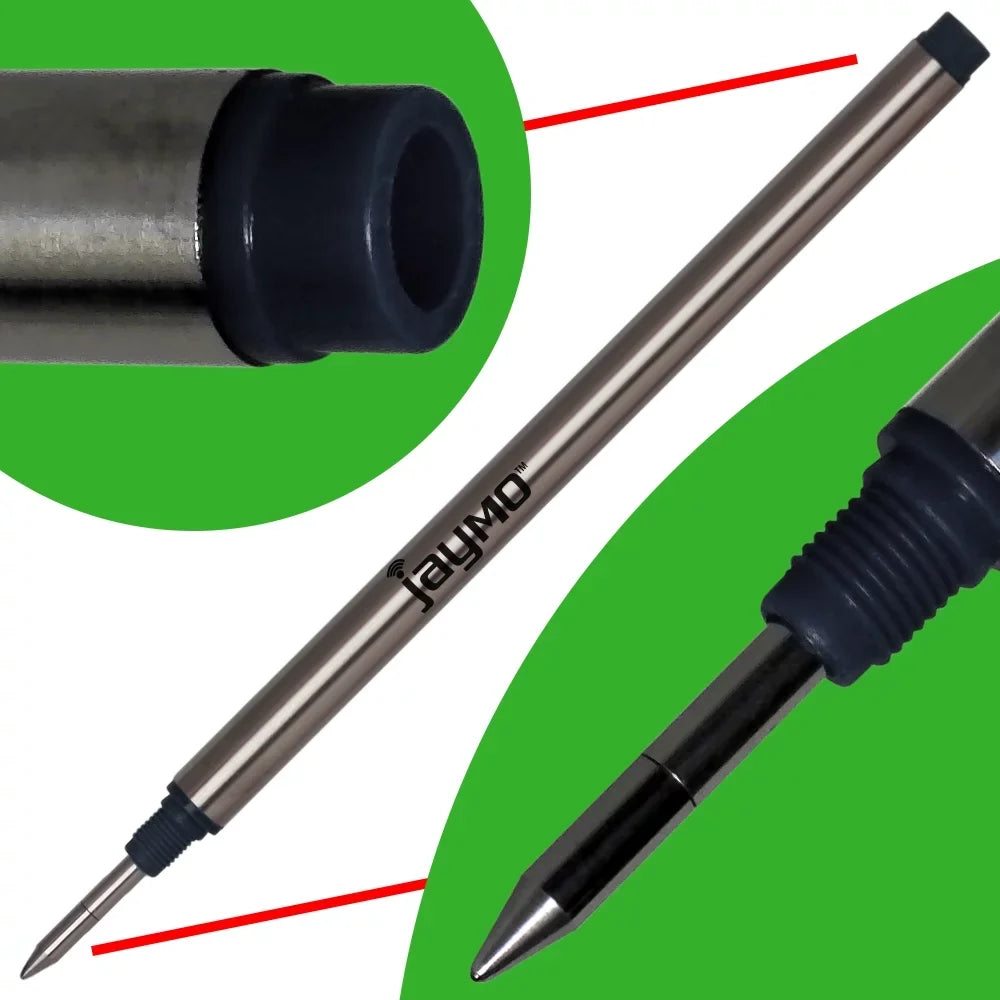 Refill / in Long - - Pen Rollerball Jaymo Replacement mm Black Montblanc 105158 for Measures 4.44 - 113 12