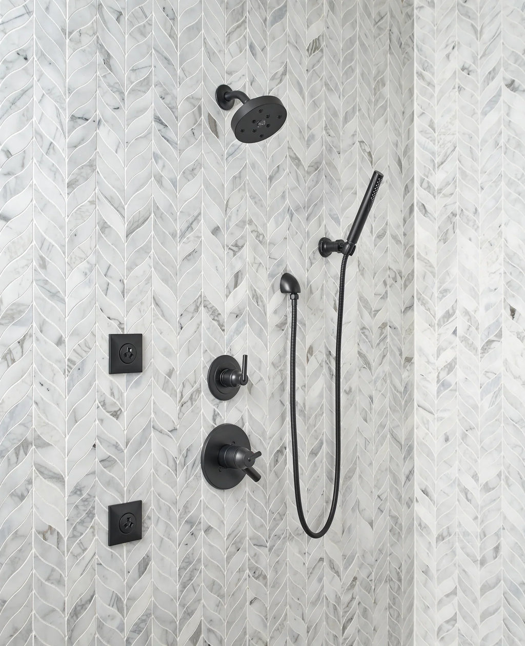 50560-BL Elbow Wall for Hand Matte in Delta Black Shower