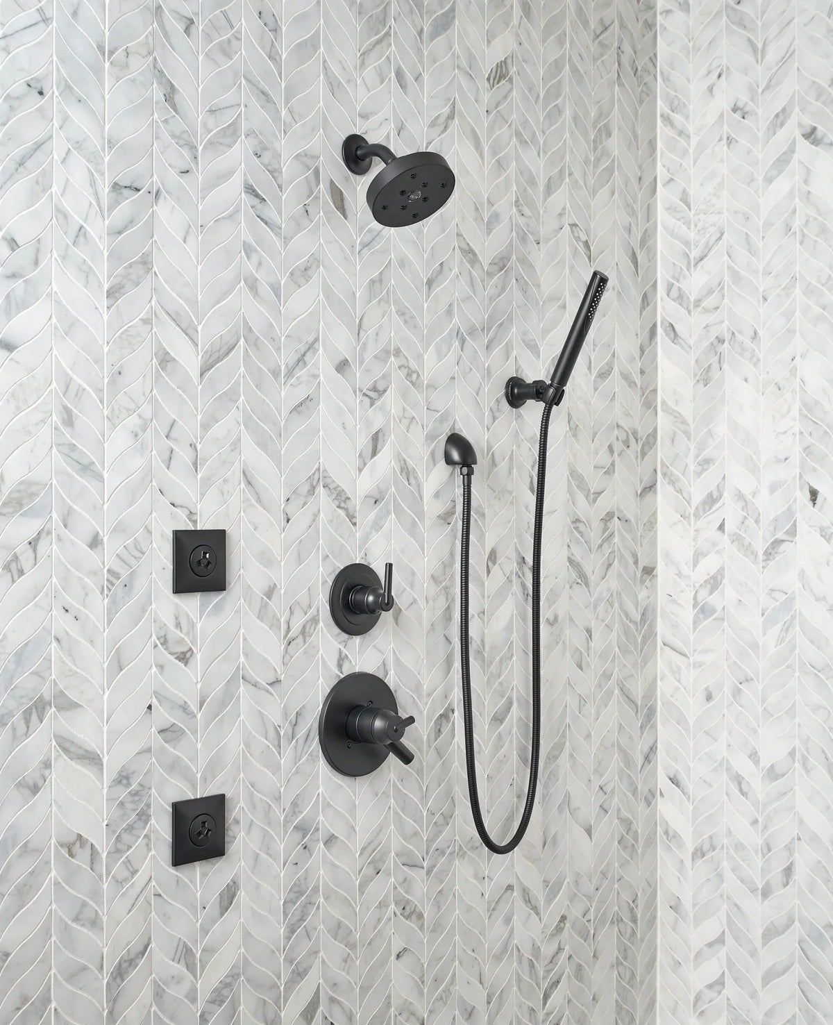 50560-BL Elbow Wall for Hand Matte in Delta Black Shower