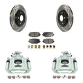 Rear C/V Auto For Slotted With Front Semi-Metallic Transit Brake Kit Ram Drilled KCD-100635P Coated Pads Rotors And 2012 Caliper Piston Disc Dual