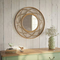Sahara Bamboo Sunbeam Frame Mirror Wide Wall Round