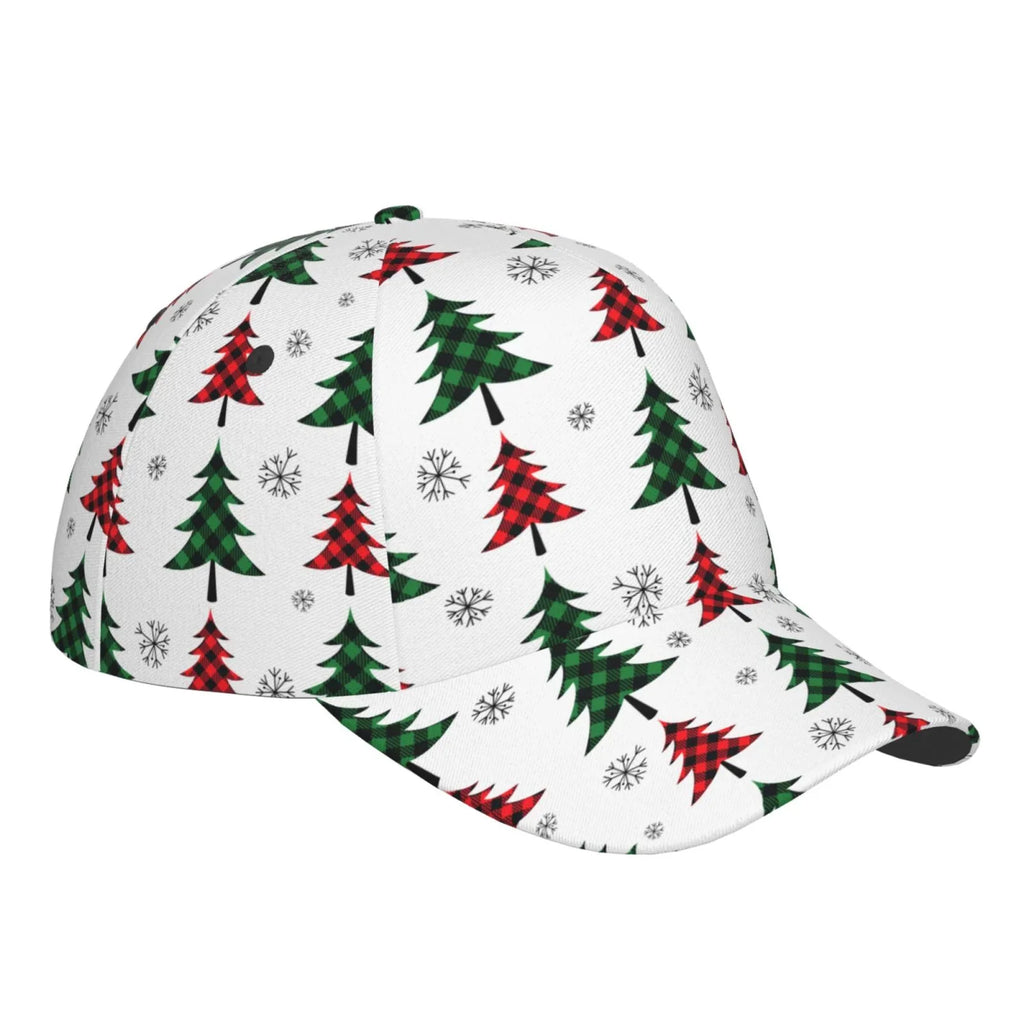 Baseball and Plaid Cap Outdoor All Workouts Seasons Adjustable Christmas Dad Activities Running Hat(Buffalo for Size Balery Trees)