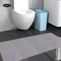 Holes with Mat Floor Bathroom, Kitchen, PVC Bath Mat,Soft Nonslip 11.8*11.8" Interlocking 24PCs Drainage Pool Shower for Gray