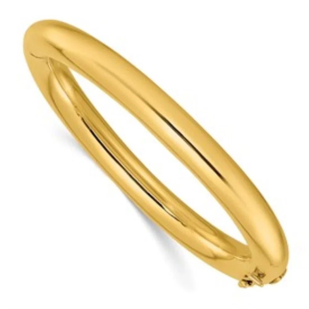 Hinged Gold Men Bangle Polished for Yellow 8mm 14k Auriga