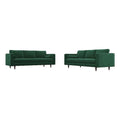 Set Velvet Back Pillow Tahir in Sofa Green Mid-Century
