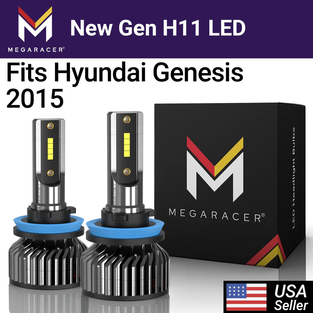 H11 15 H16 Hyundai Genesis LED 2015 White Hyundai 60W Bulbs Mega Automotive Cool Gen H8 Headlight Low 12V Beam Replacement New 16000LM 6000K Genesis Racer H9