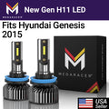 H11 15 H16 Hyundai Genesis LED 2015 White Hyundai 60W Bulbs Mega Automotive Cool Gen H8 Headlight Low 12V Beam Replacement New 16000LM 6000K Genesis Racer H9