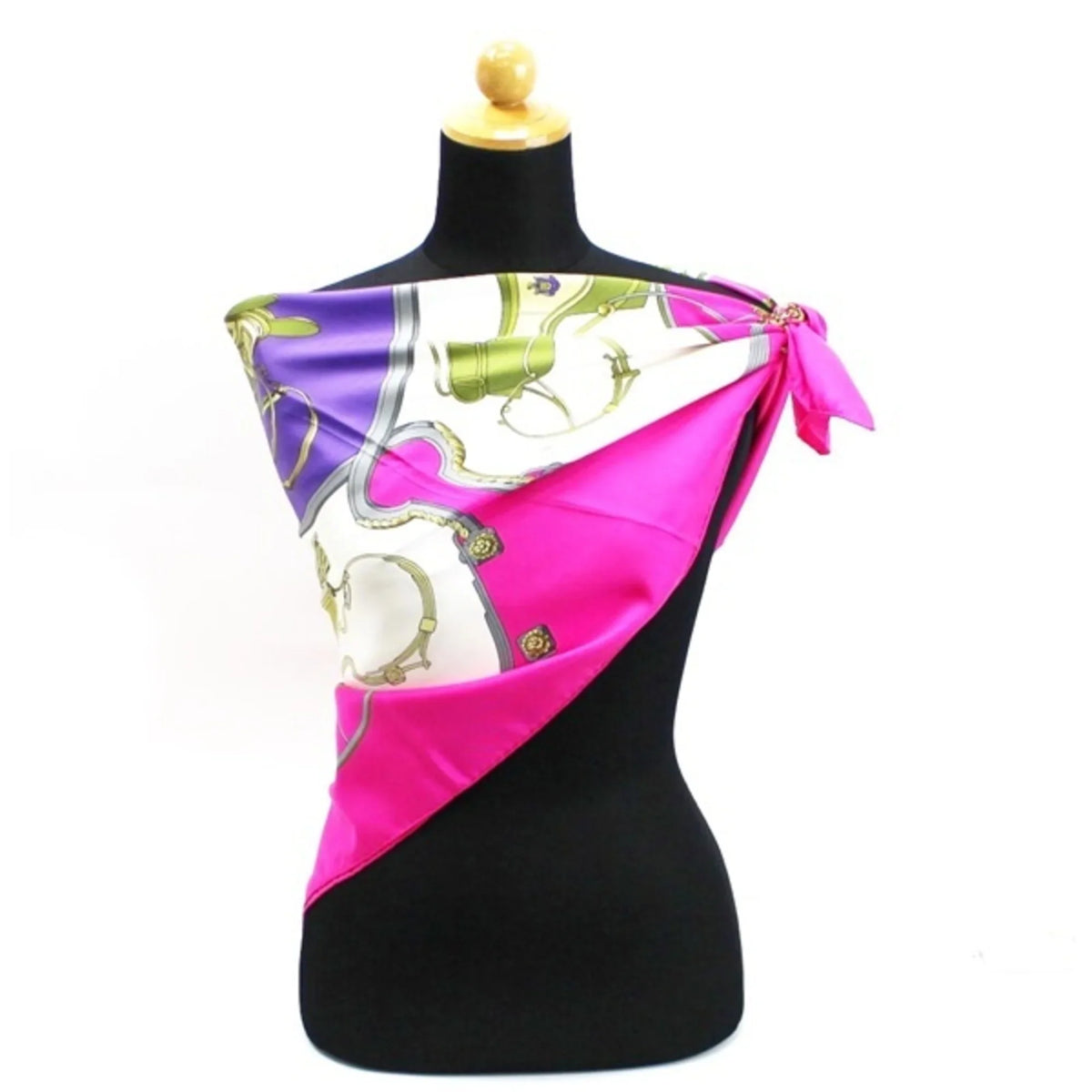 | Pre-Owned Scarf (Good) Pink For Carre Ladies Springs Hermes 90 "SPRINGS" HERMES