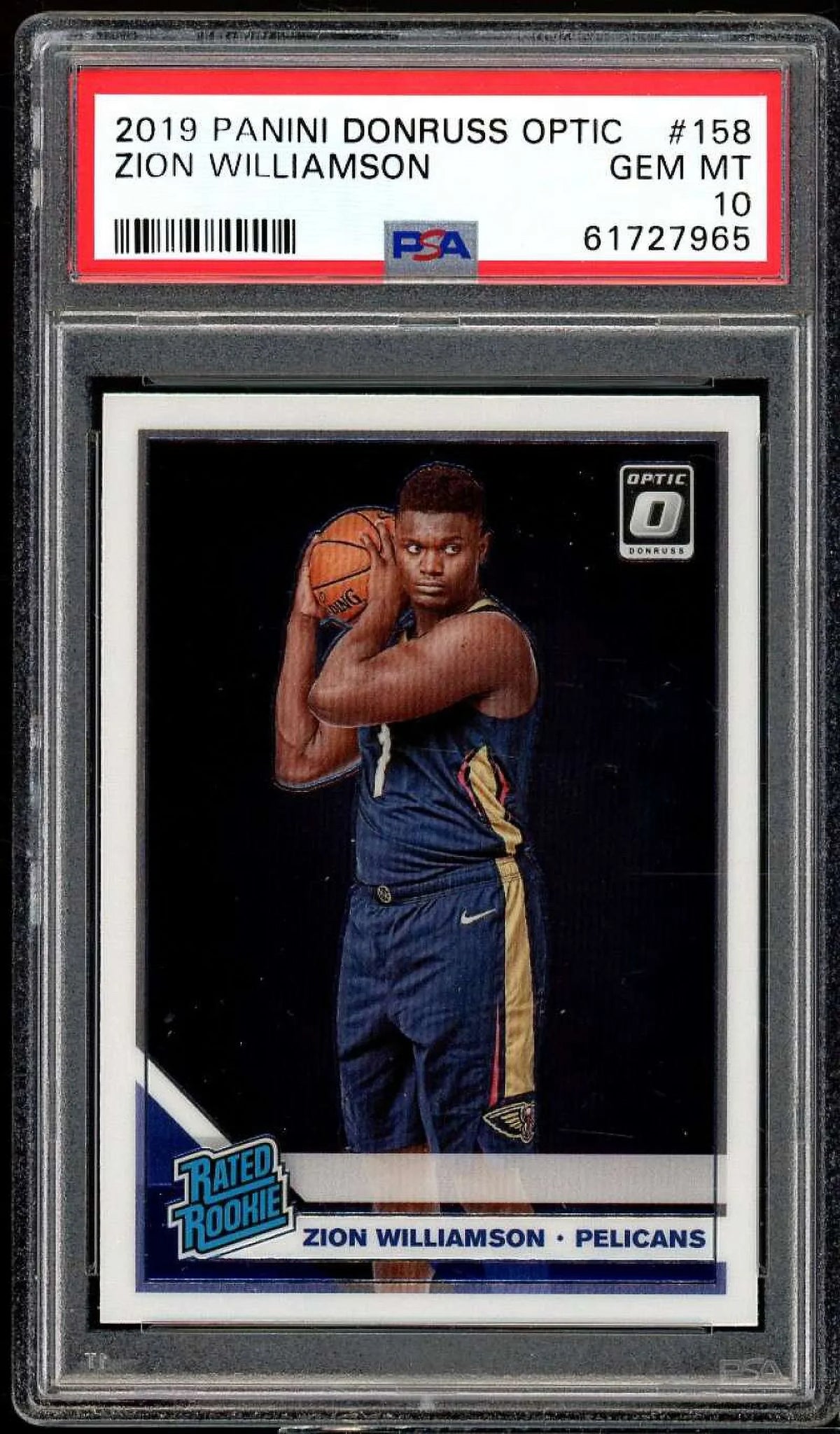 Donruss PSA Panini 10 Card Rookie Optic #158 2019-20 Williamson Zion