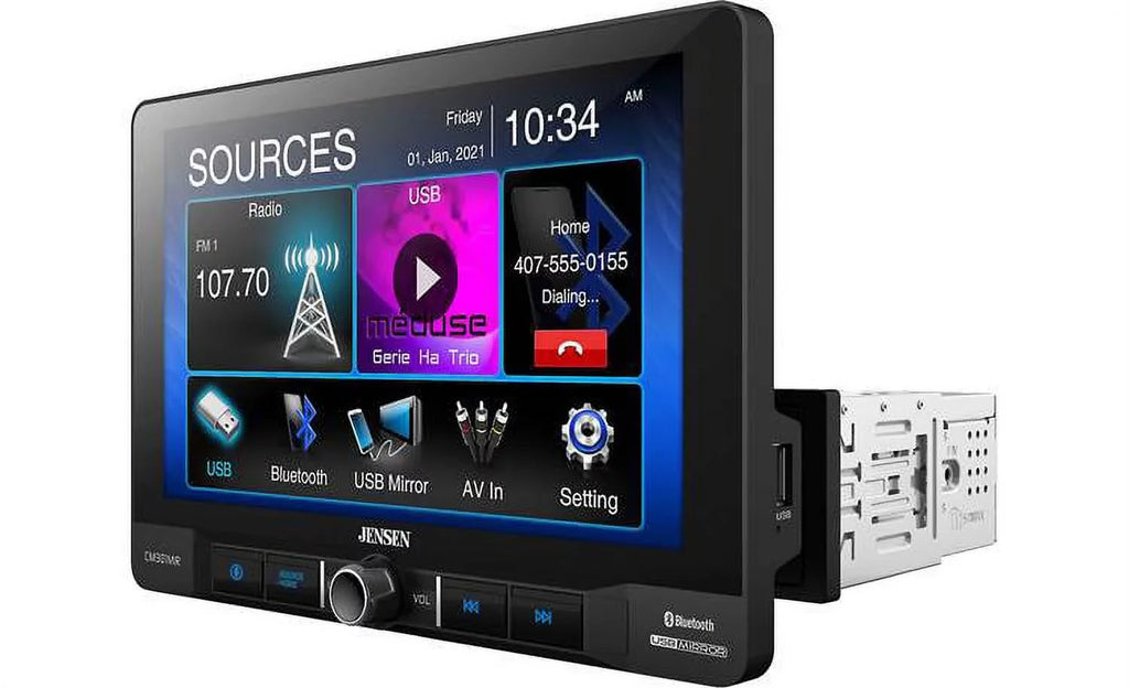 Android Screen Jensen inch and Bluetooth and Mirroring for with CM901MIR Receiver Multimedia 9 USB Mechless Apple Smartphones