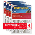 Filtrete 1000 Filters MERV Defense, 11, Filter, Allergen MPR 16x20x1 Air 4