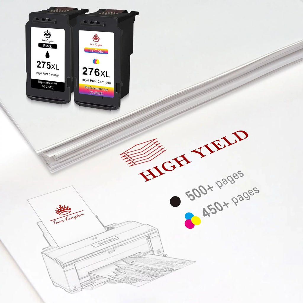 Printer(2 Canon 275XL 276 276XL TS3522 Combo CL-276 Canon Replacement Ink Color) for Black, PIXMA 275 TR4700 PG-275 TS3500 XL TR4720 Cartridge TS3520 Compatible with 2 TR4722