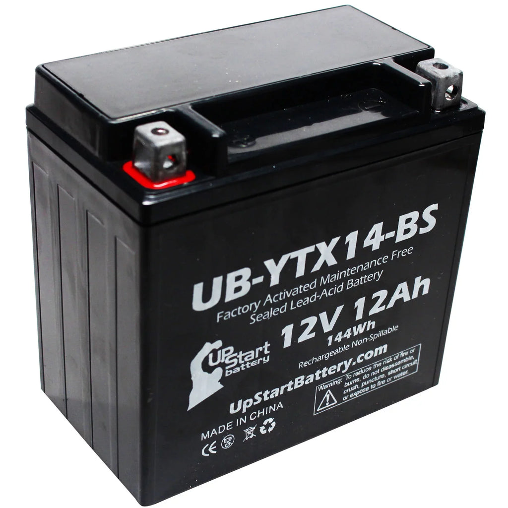 12V, Maintenance GS 2-Pack F800ST, 12AH, CC Activated, Battery 800 UB-YTX14-BS Factory BMW 2010 Free, - UpStart Battery Replacement Motorcycle