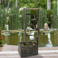 Waterfall 34 Concrete Outdoor Zen Inch Fountain Oasis Backyard Metal