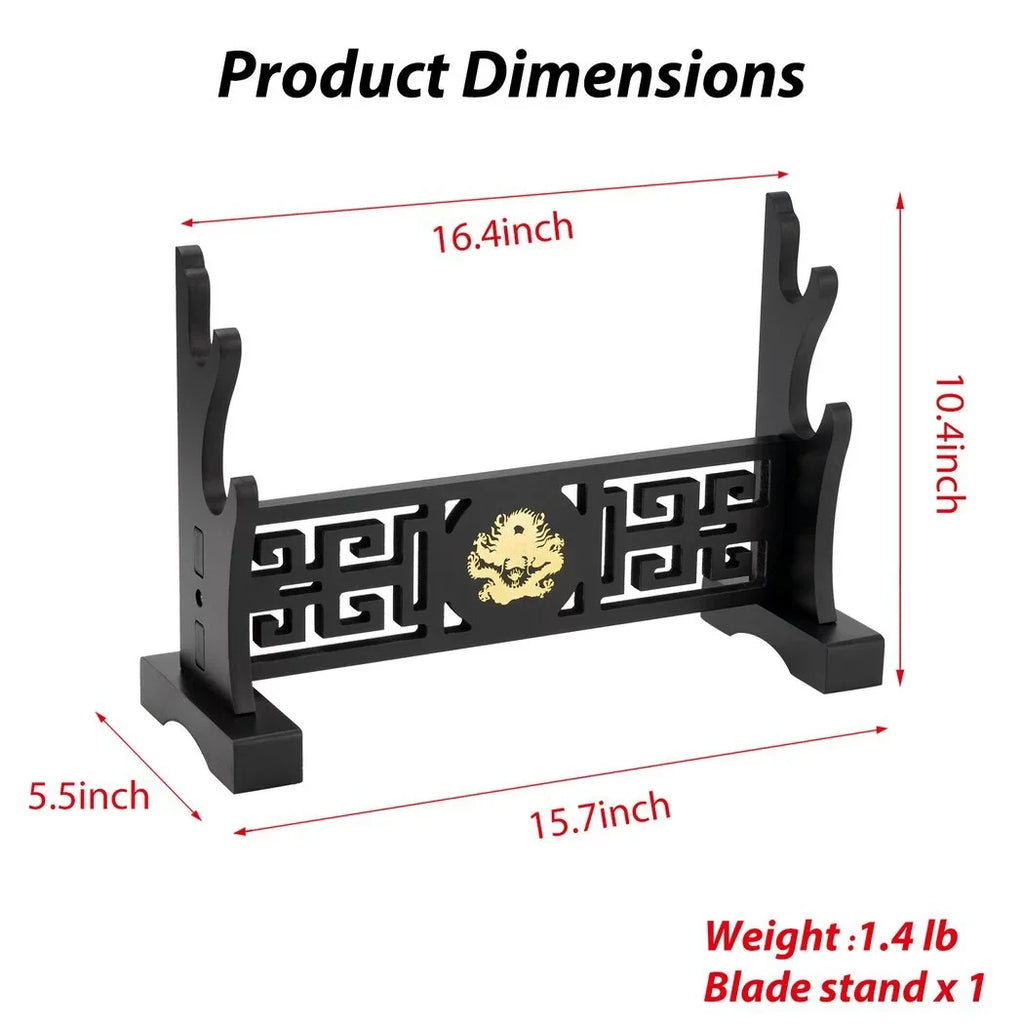Hollow Blade Design, Portable 2-Tier Dragon Holder, Stand Sword Samurai Pattern Out Blade Katana Cosplay Organizer, Long Rack Sword Stand, Shelf