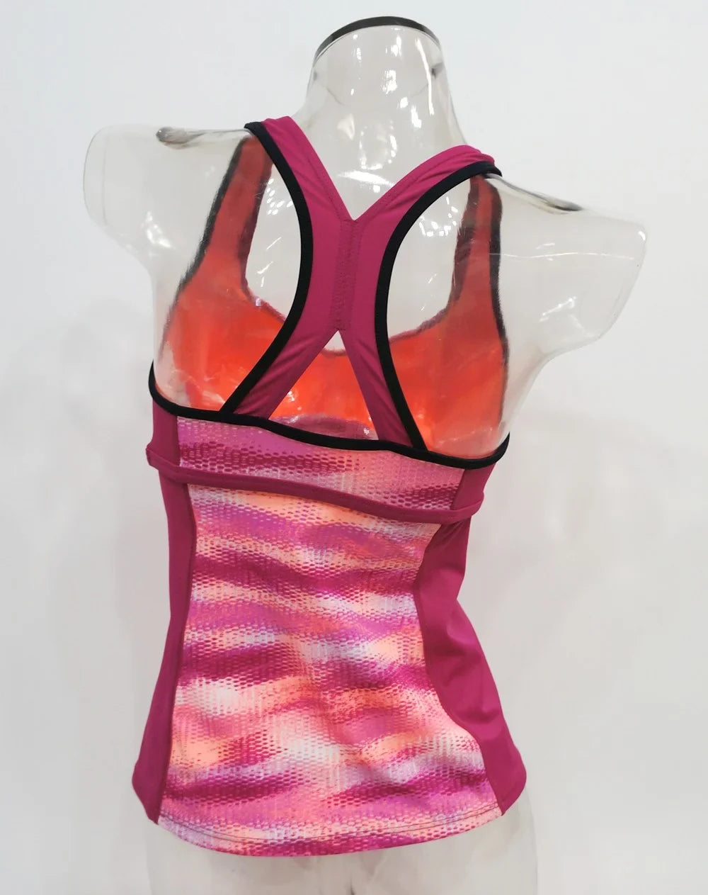 Swimwear Women Nike Hot Pink Gleam Sporty Top Ikat Small Racerback Tankini