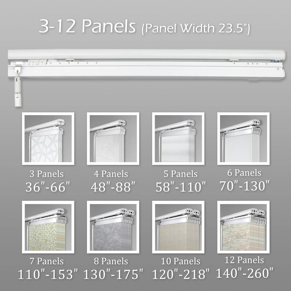 Single Charc Pier 94"H Panel White, width x Extendable 48"-88"W Rail 88"W Track 4-Panel x 94"H, 23.5", Track Panel InStyleDesign White -