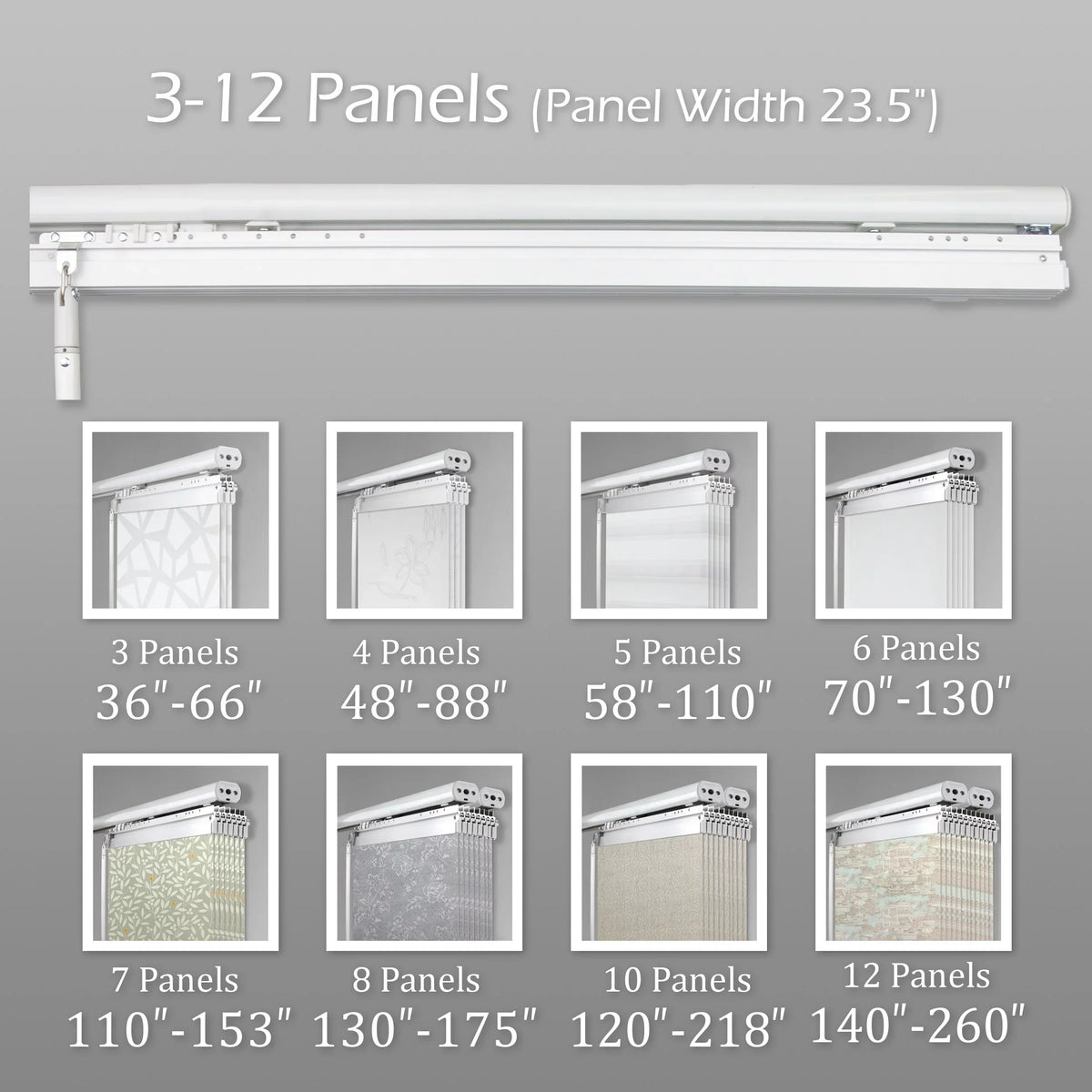 Single Charc Pier 94"H Panel White, width x Extendable 48"-88"W Rail 88"W Track 4-Panel x 94"H, 23.5", Track Panel InStyleDesign White -