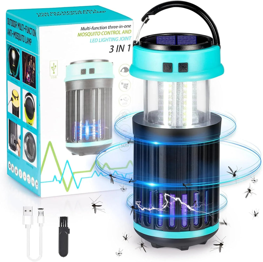 Solar Zapper, Fly Zapper Bug Bug 3 Home, G·PEH Emergency for Rechargeable Camping Mosquito Zapper Zapper Outdoor Bug with Light in Backyard, for 1 Trap Home, Waterproof, Indoor Outdoor