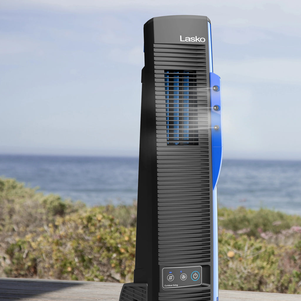 Misto 4 Misting Outdoor Foot 42” Black 10 Speeds, Power Lasko Cord, Fan Tower with YF300,