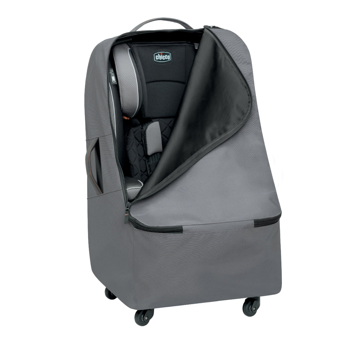 Travel Wheels with Backpack Spinner Car Anthracite Seat Straps Chicco and Bag - (Grey)