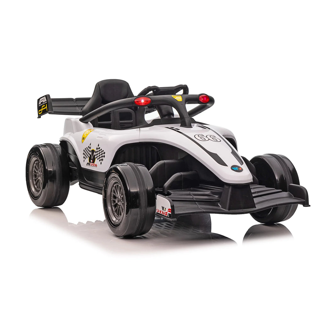 and Ride Operated up on Wheels White 3 W/Remote Battery Blazin' F1 12V Years