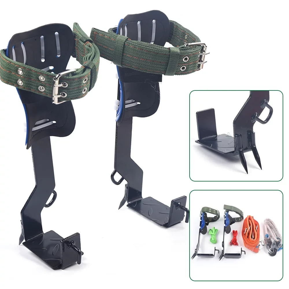 Climbing Shoes and 2 with Gears Tree Tree Spikes Safety Harness Tool Set Straps, Observation, Sports for Pole Belt Climbing Hunting Fruit, Adjustable Picking Indoor Climbing