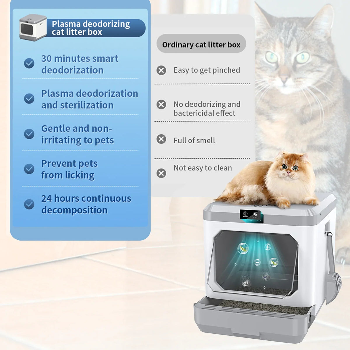 Cat Litter Cat Litter Cat Pan Enclosed Type Easy Litter Large Arcwares Cleaning Drawer Odor Box, And Cat Box Litter Enclosure Pottywith Removal, Scoop. Scoop, Furniture,