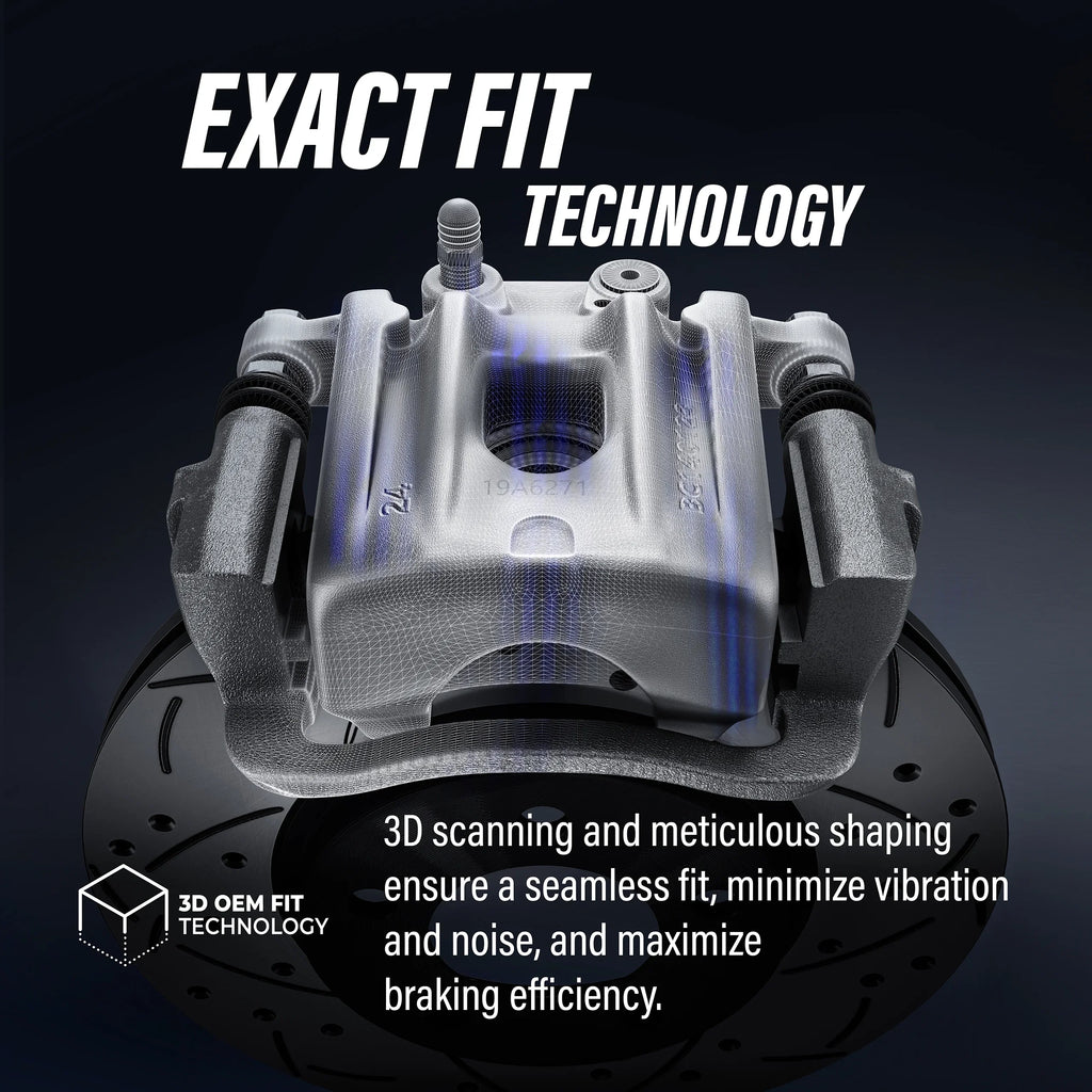 Rear C/V Auto For Slotted With Front Semi-Metallic Transit Brake Kit Ram Drilled KCD-100635P Coated Pads Rotors And 2012 Caliper Piston Disc Dual
