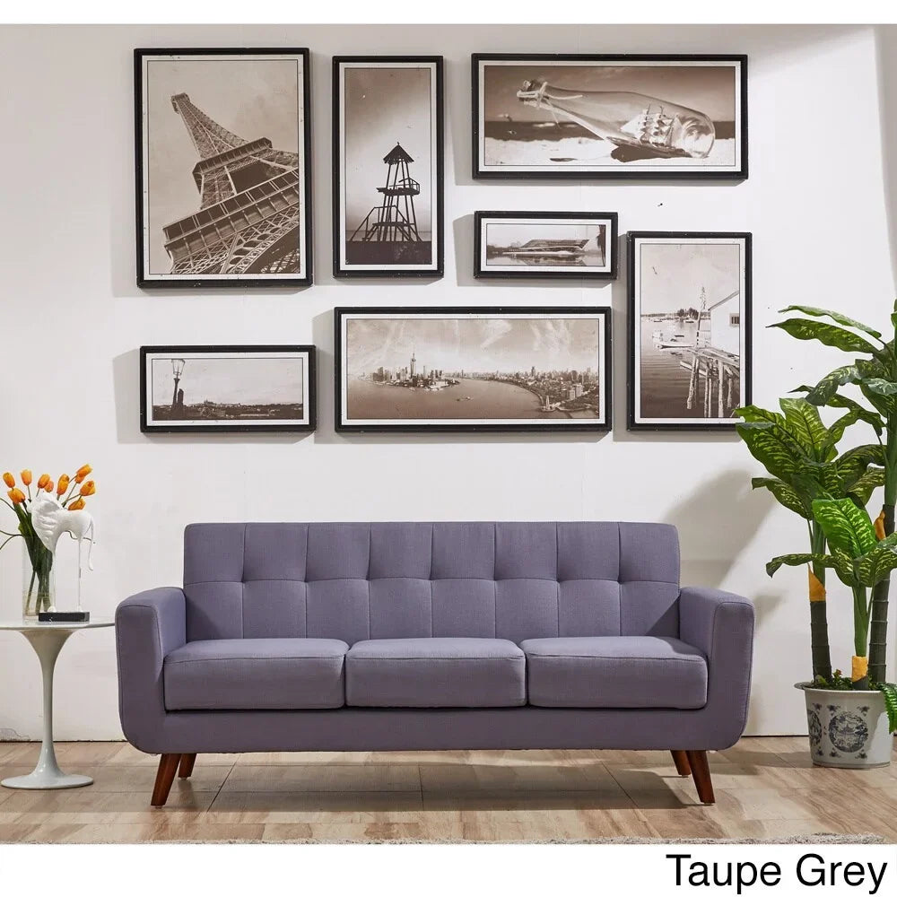 Grey Linen Grace Rainbeau US Furniture Furniture Sofa U.S. Payne'S Pride Mid-century Upholstered Tufted Pride