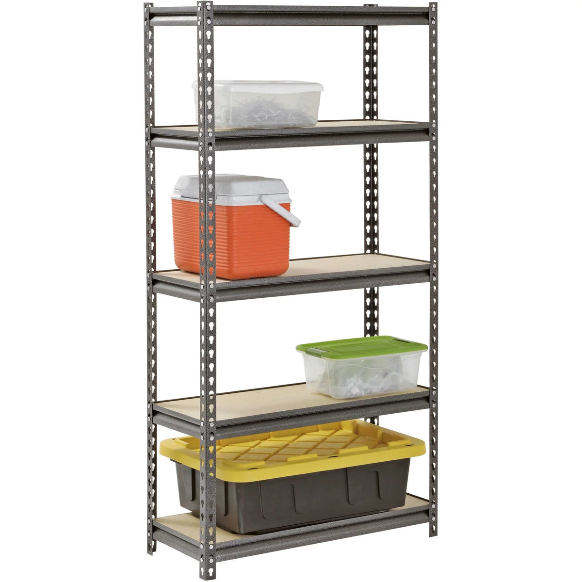 Rack 5-Shelf Shelves, per x 60"H Shelf; Capacity Muscle Silver 500 30"W x lbs. Freestanding 12"D Steel