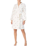 Ivory Robe, Fleece Printed Floral Lauren Wrap Short XS Lauren Ralph
