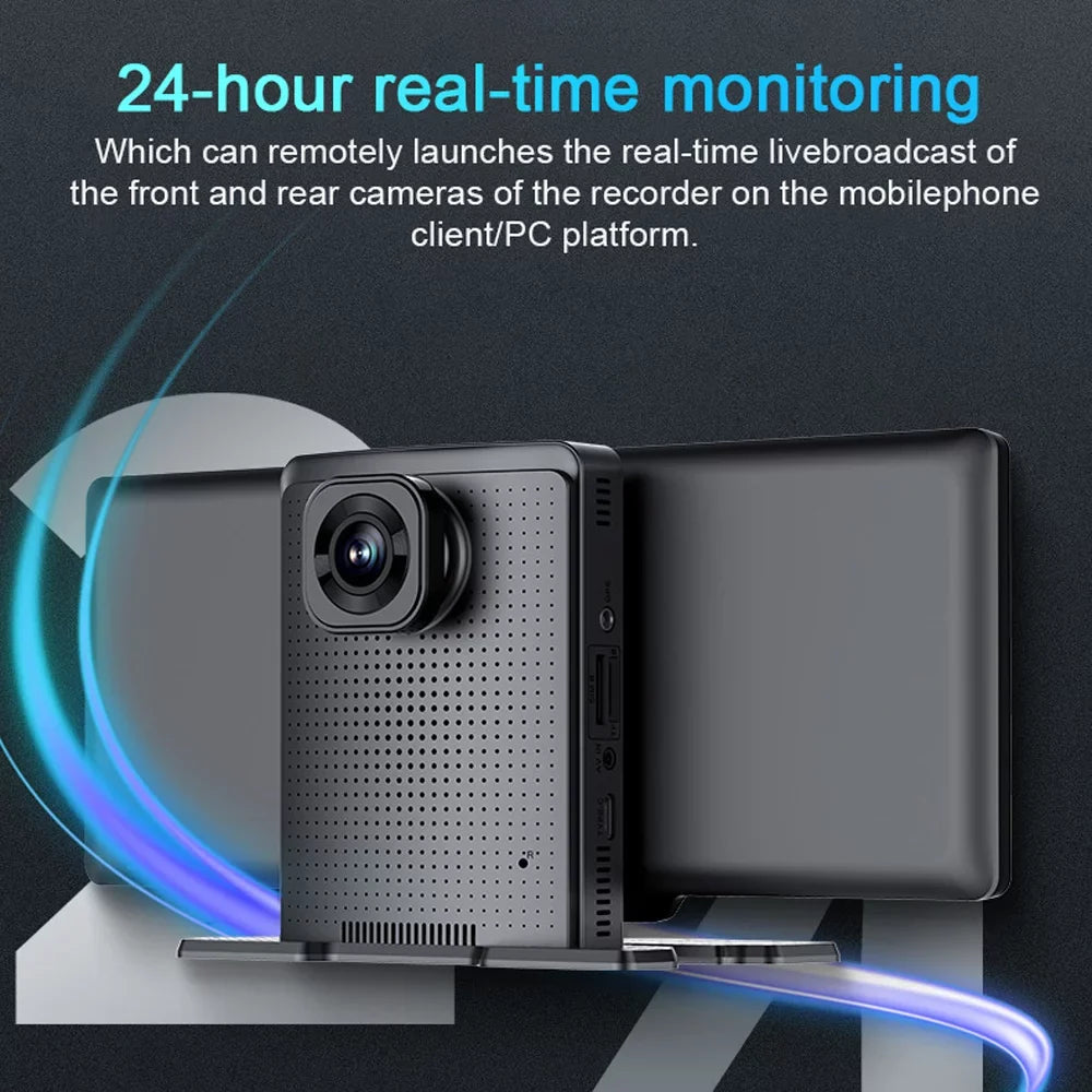 Gecheer 170 Positioning Cam Night Navigation Viewing Multi-language Dash Car System Auto Car Wide DVR 10.26in Angle Recorder Degree Car Global Dual Lens Video Recorder