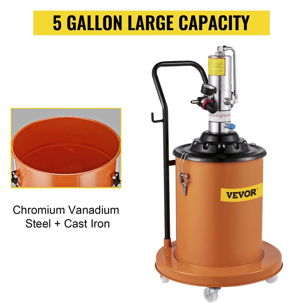 VEVOR Gallon Filler High Air Pump Pressure Compressed Pneumatic Injector 5 Grease