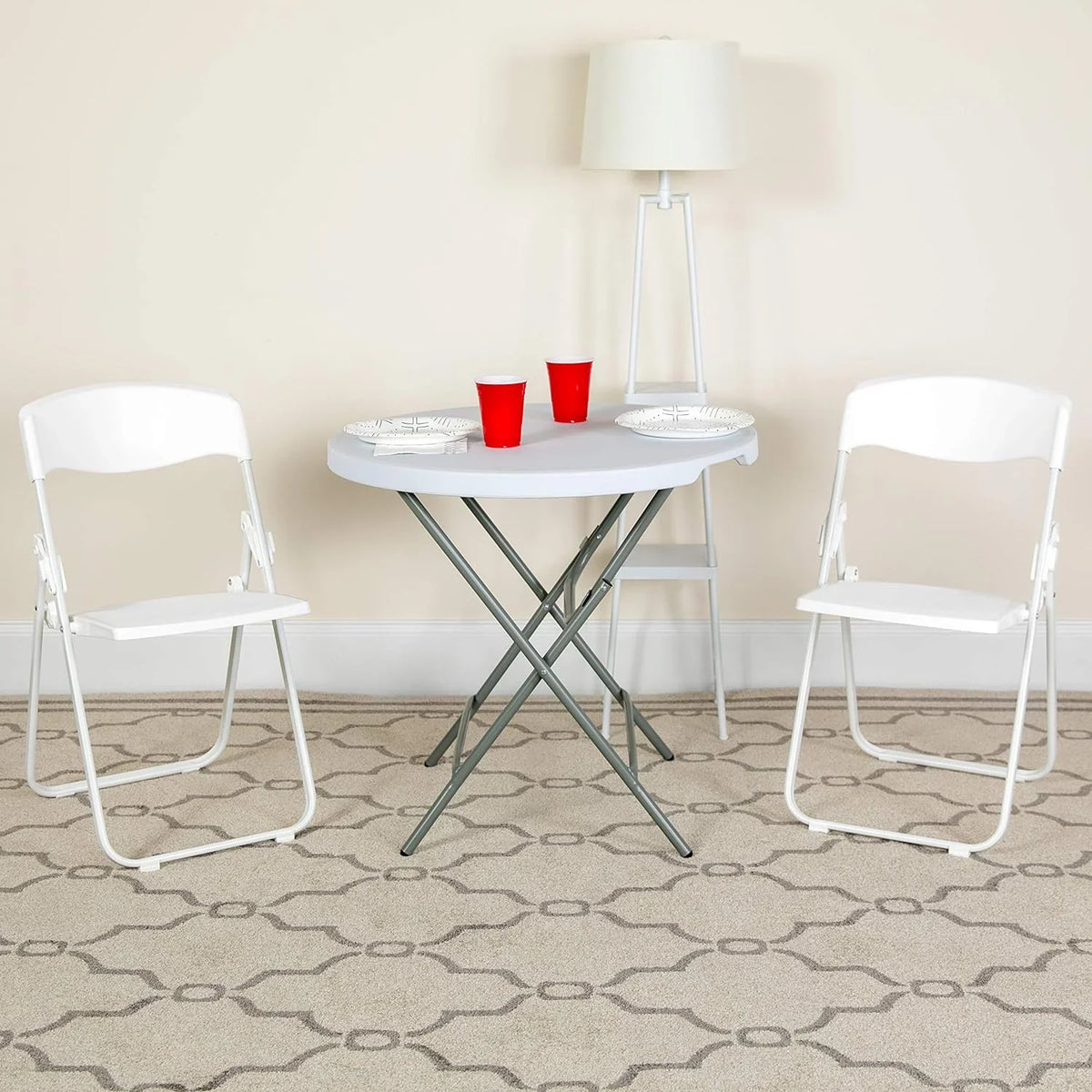 White Folding Duty With Capacity Ganging Lb. 500 Series Heavy Chair Brackets Plastic Built-In HERCULES