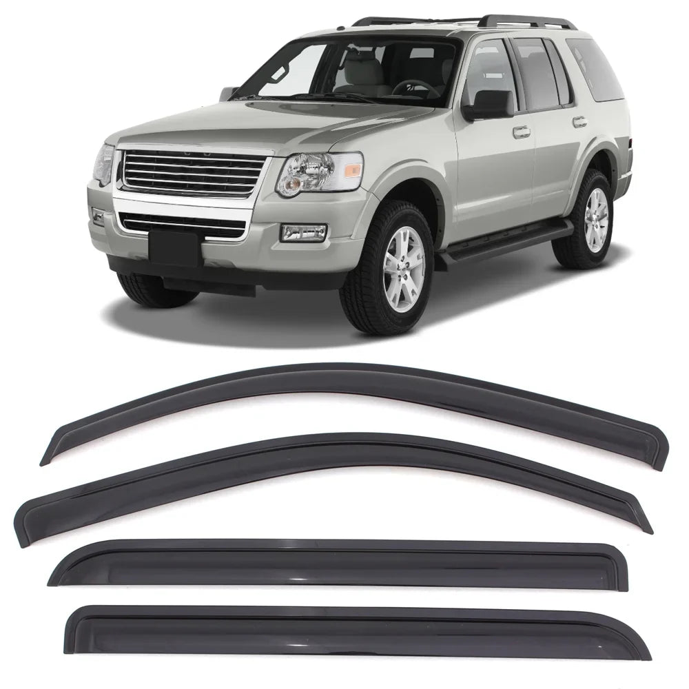 with Motorsports 2017 Window 11-19 2011 Set Acrylic 2015 Vent Rain 2013 Mount Compatible 2014 Visors Ikon 2018 Outside Ford 2012 4Pc Deflector Explorer Guard 2016