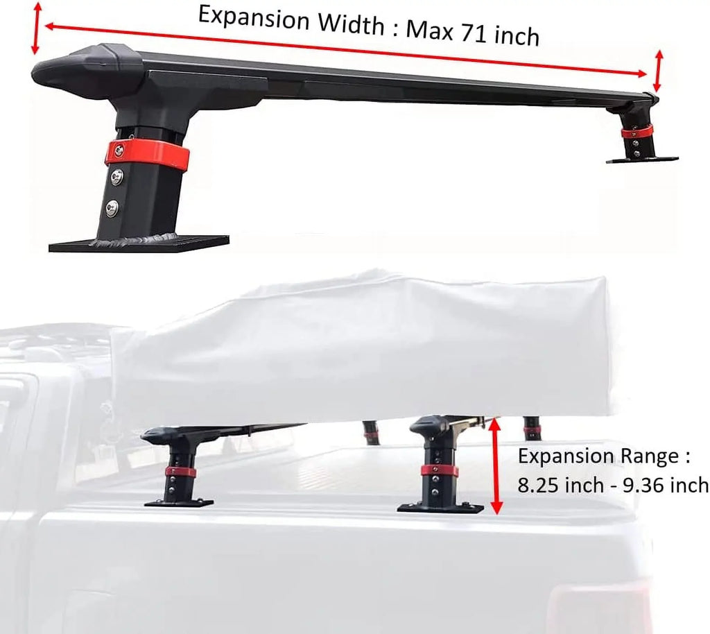 Rail Universal Truck ROSY Aluminum Rack T-Slot Cover Tonneau for Extendable with Rack Pick-Up PIXEL Bed