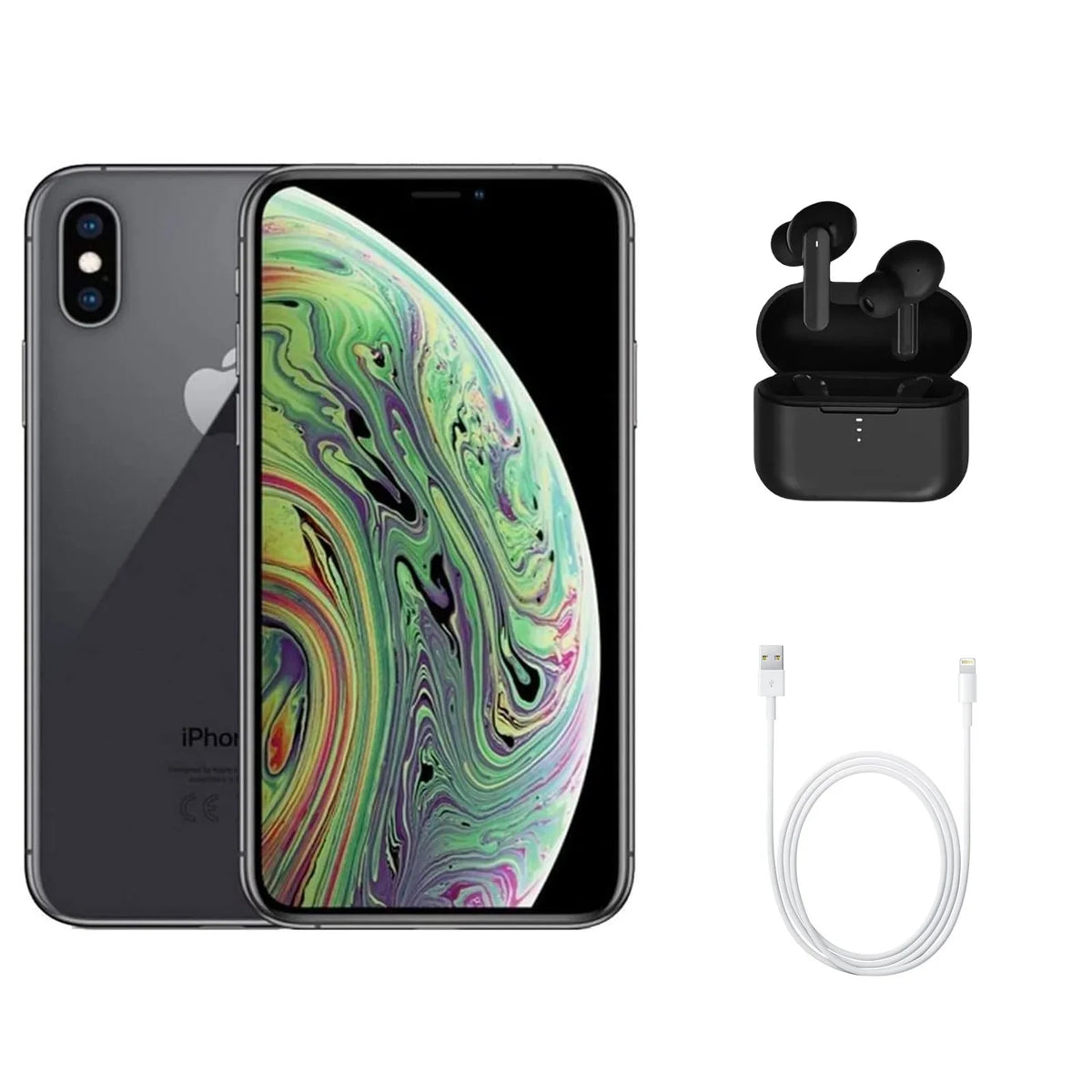 w/ Wireless (Refurbished) XS Apple Gray Space (Grade Restored 64GB Max A) (Fully Unlocked) iPhone A1921 Earbuds