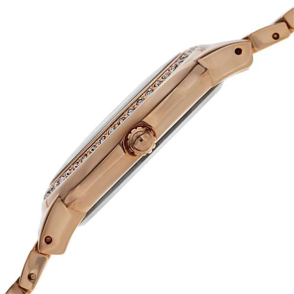 Women's Watch Quartz Rose-Tone Crystal-Accented Brass Bracelet Swiss