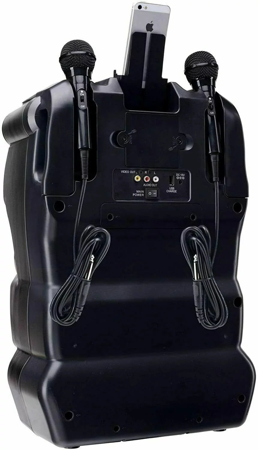 CDG/MP3G Mics w/ Karaoke Rechargeable 300W Player Karaoke Portable USA 2